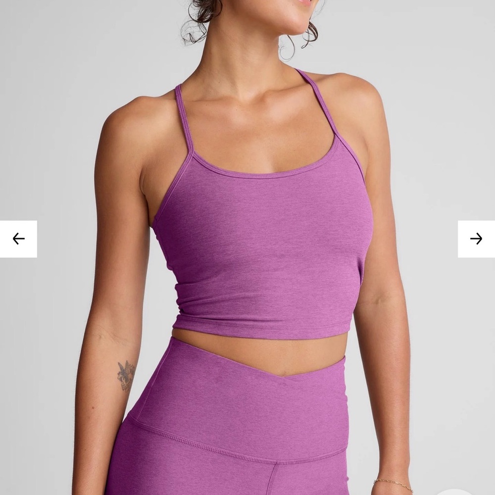 Beyond Yoga Spacedye Slim Racerback Cropped Tank medium purple lilac lavender - Picture 2 of 5